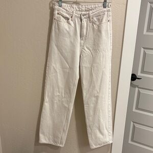 White Loose Straight Jeans